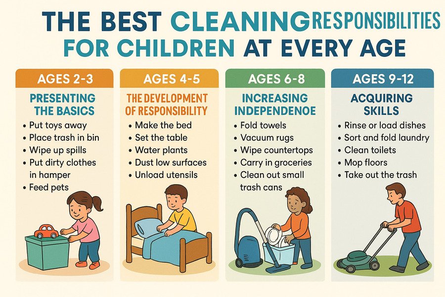 The Best Cleaning Responsibilities for Children at Every Age